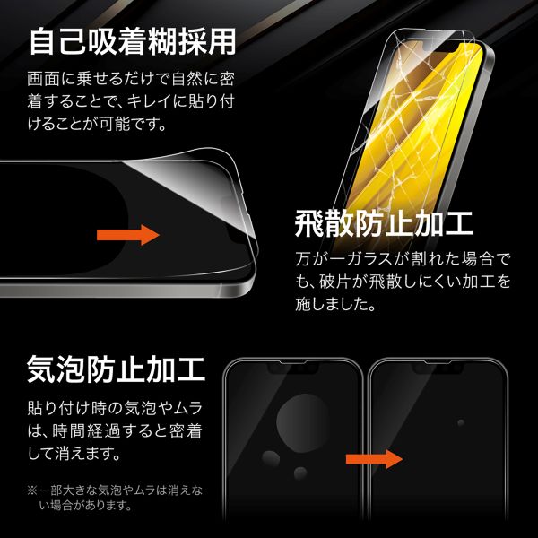 iPhone 16e/iPhone 14/iPhone 13 ガラスフィルム「GLASS PREMIUM FILM」全面保護 超透明