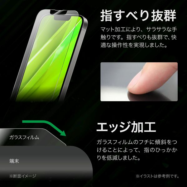 iPhone 16e/iPhone 14/iPhone 13 ガラスフィルム「GLASS PREMIUM FILM Lite」 セラミックコーティング 反射防止