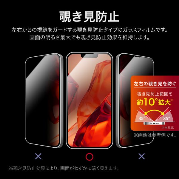 iPhone 16e/iPhone 14/iPhone 13 ガラスフィルム「GLASS PREMIUM FILM Lite」全面保護 覗き見防止180°
