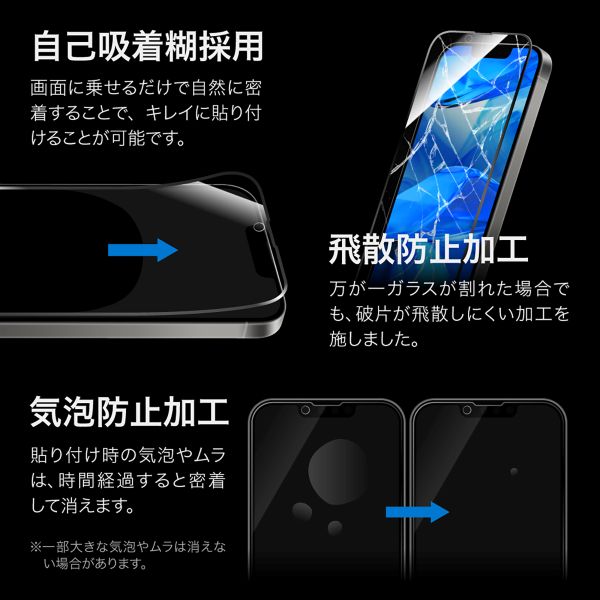 iPhone 16e/iPhone 14/iPhone 13 ガラスフィルム「GLASS PREMIUM FILM Lite」全面保護 ソフトフレーム ブルーライトカット