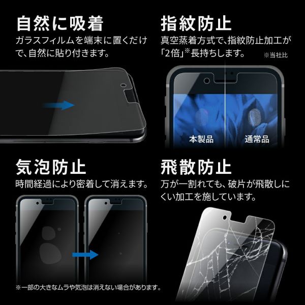 iPhone SE (第3世代)/SE (第2世代)/8/7/6s/6 ガラスフィルム「GLASS PREMIUM FILM」 ブルーライトカット