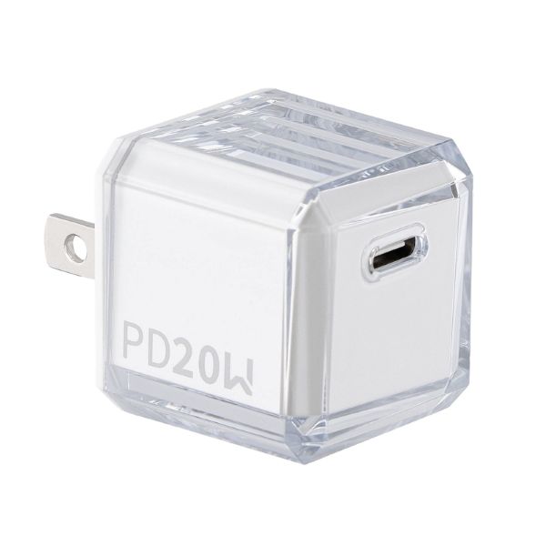 PD対応 ACアダプタ 20W(USB Type-C×1) ホワイト 【簡易包装】