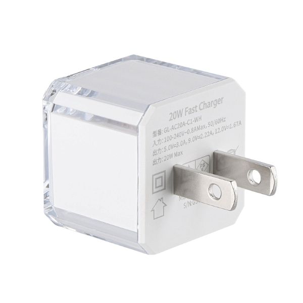 PD対応 ACアダプタ 20W(USB Type-C×1) ホワイト 【簡易包装】