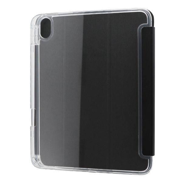 iPad 11inch (A16)/iPad 10.9inch (第10世代) 背面クリアフラップケース ブラック 【エコPKG】