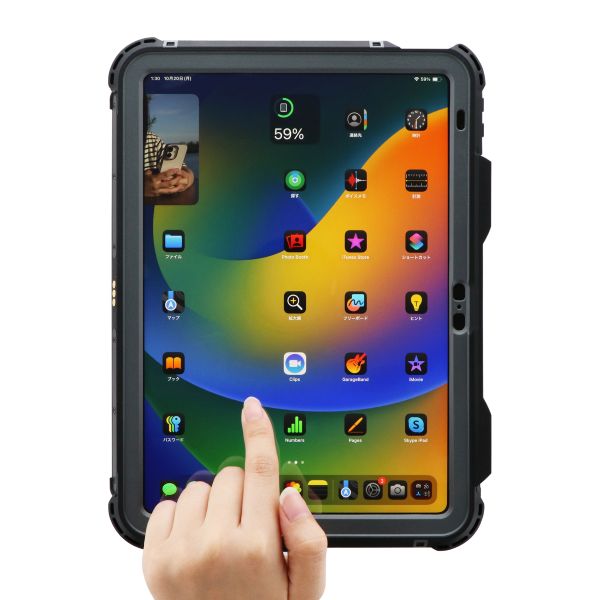 iPad 11インチ (A16)/iPad 10.9インチ (第10世代) 防水・防塵・耐衝撃ケース「SLIM DIVER(スリムダイバー)」 ブラック【エコPKG】