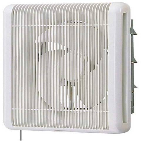 業務用有圧換気扇 電動シャッター付 羽根径25cm 排気専用 事務所 各種店舗（引きひもタイプ）