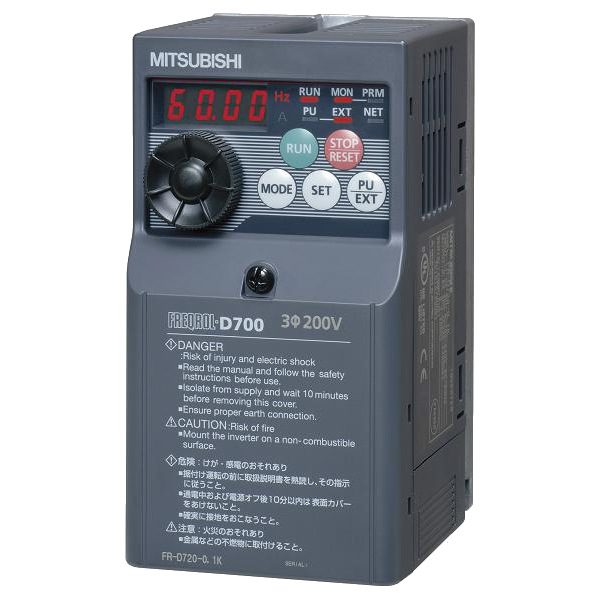 簡単・小形インバータ FREQROL-D700シリーズ 三相200V