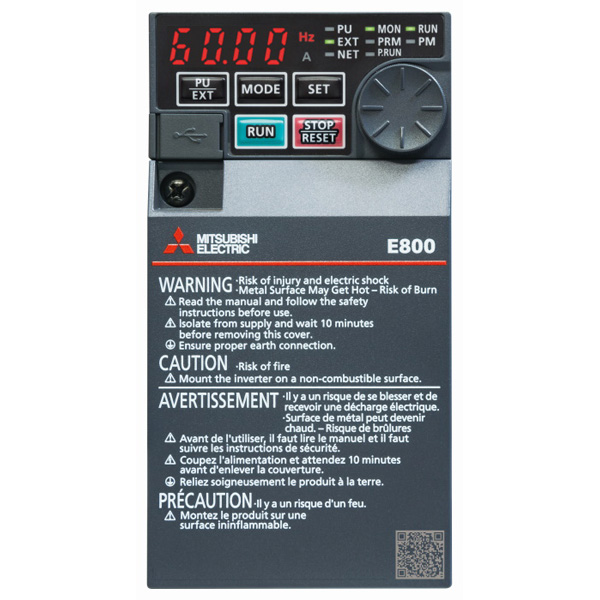 最小クラスの高性能インバータ FREQROL-E800シリーズ 三相200V