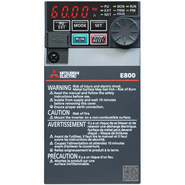 最小クラスの高性能インバータ FREQROL-E800シリーズ 三相400V