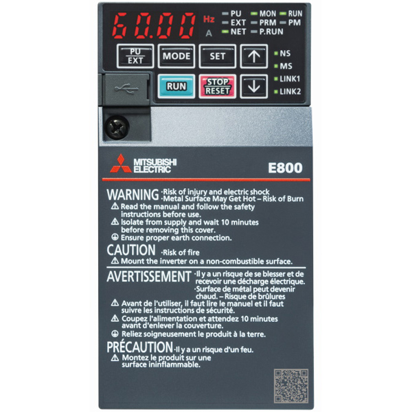 最小クラスの高性能インバータ FREQROL-E800シリーズ 三相400V