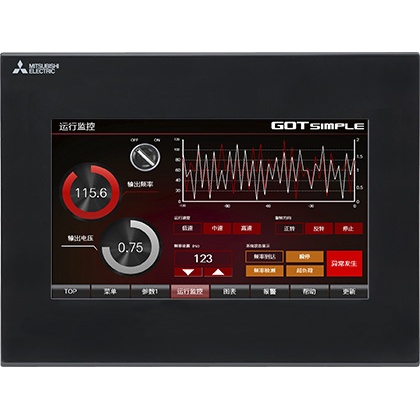 表示器GOT SIMPLE 7型ワイド WVGA TFTカラー パネル色黒 DC24V