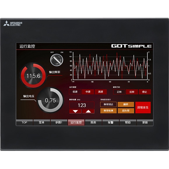 表示器GOT SIMPLE 10型ワイド WVGA TFTカラー パネル色黒 DC24V