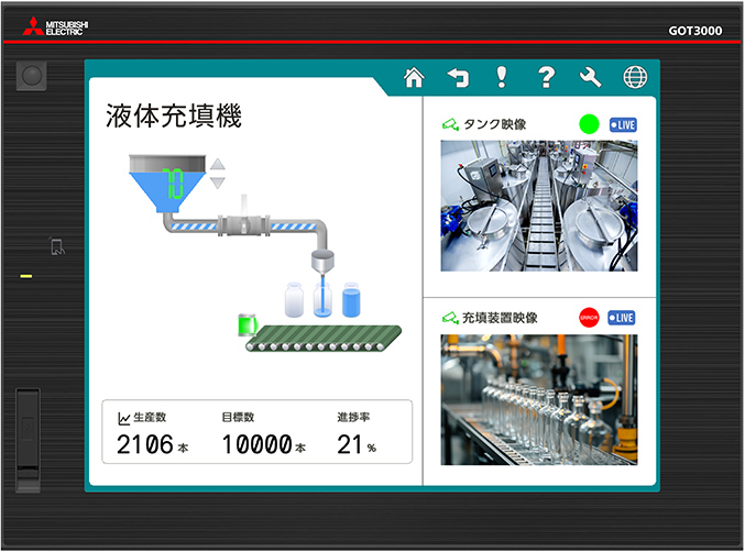 表示器GOT3000 15型 XGA パネル色:黒 AC