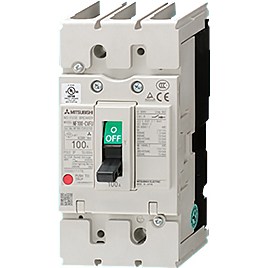 三菱 漏電保護付UL 489Listedノーヒューズ遮断器 高調波・サージ対応形 定格電圧:AC120-240V 3極 定格電流:60A 定格感度電流:30mA