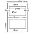 レーザプリンタ用ラベル P版 100mm×148mm 2面付