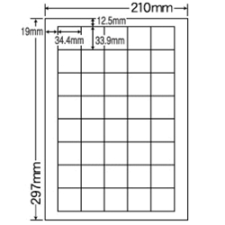 カラーレーザプリンタ用ラベルマットタイプ(40面)