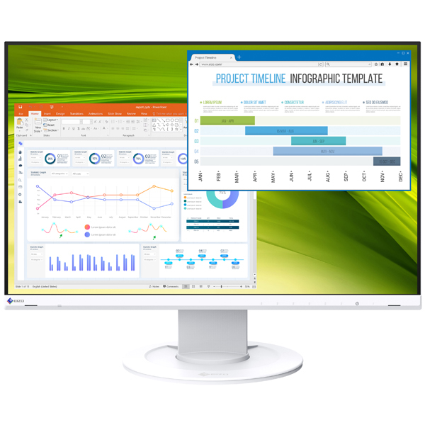 液晶ディスプレイ 22.5型/1920×1200/HDMI、DisplayPort/ホワイト/スピーカー：あり