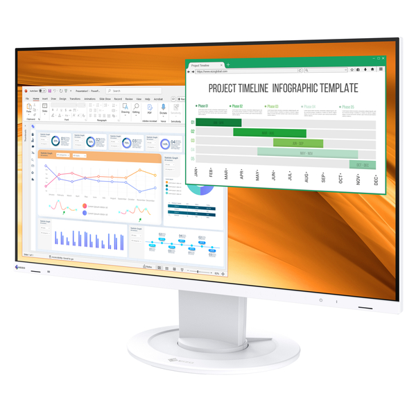 液晶ディスプレイ 23.8型/1920×1080/HDMI、DisplayPort/ホワイト/スピーカー：あり