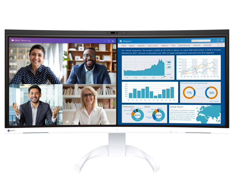 液晶ディスプレイ 34.1型/3440×1440/HDMI×2、DisplayPort、USB Type-C/ホワイト/スピーカー：あり