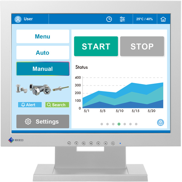 38cm（15.0）型タッチパネル装着カラー液晶モニター DuraVision FDX1502T-T グレイ