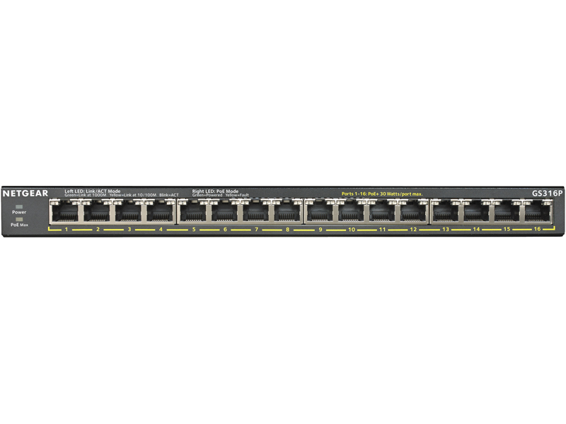 PoE+対応(115W) ギガビット16ポート アンマネージスイッチ