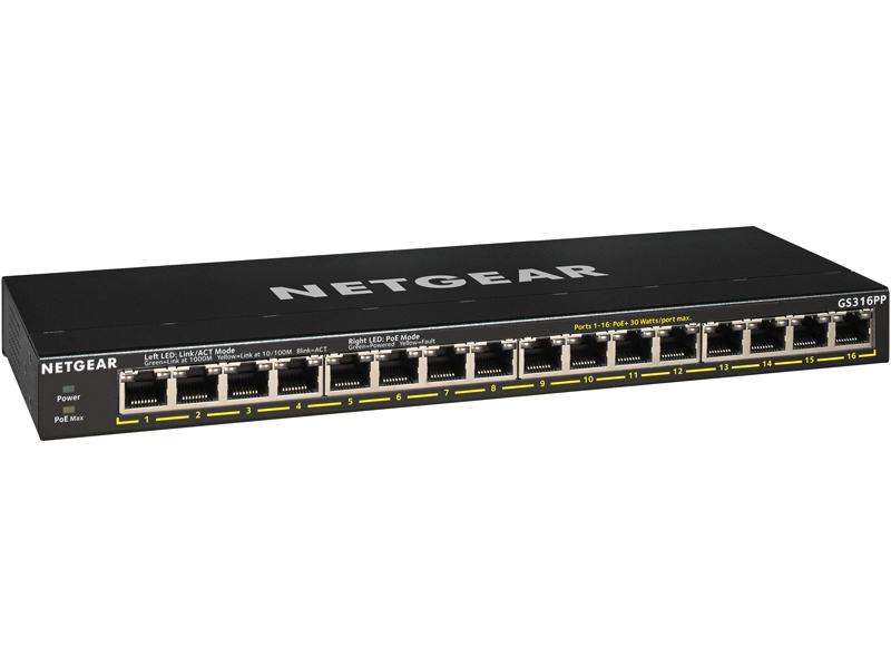 PoE+対応(183W) ギガビット16ポート アンマネージスイッチ