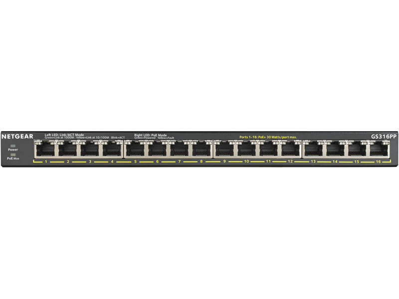 PoE+対応(183W) ギガビット16ポート アンマネージスイッチ