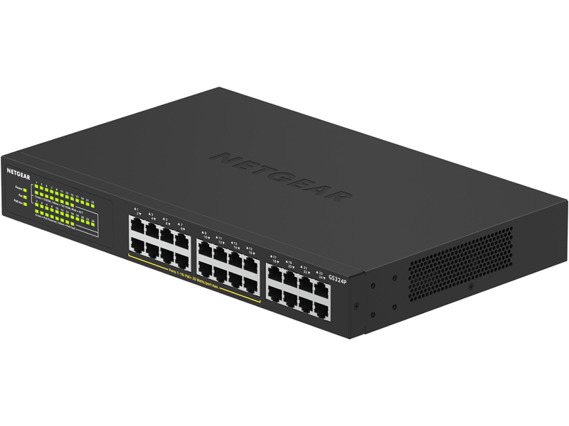 PoE+対応(190W) ギガビット24ポート アンマネージスイッチ GS324P