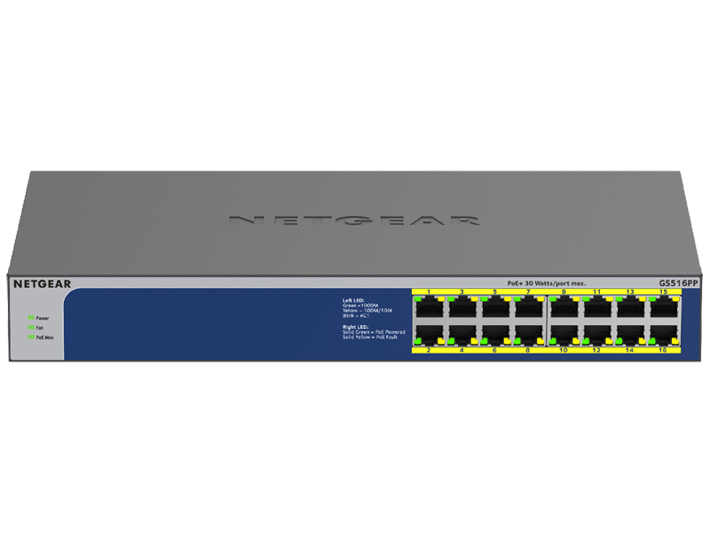 PoE+対応(260W)ギガビット16ポート アンマネージスイッチ