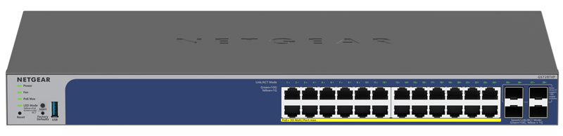 GS728TXPv3 ギガ24ポート SFP+x4 アップリンク PoE+対応スマートクラウドスイッチ