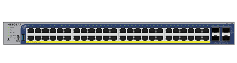 GS752TXPv3 ギガ48ポート SFP+x4 アップリンク PoE+対応スマートクラウドスイッチ