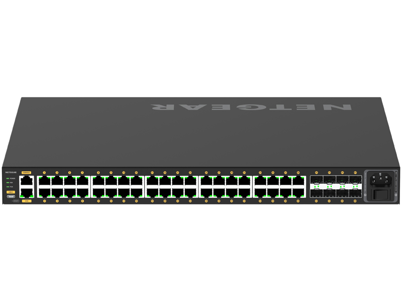ProAV向けPoE+対応 (960W) 1Gポート×40 SFP+スロット×8 フルマネージスイッチ