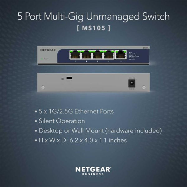 1G/2.5Gマルチギガ5ポートアンマネージスイッチ