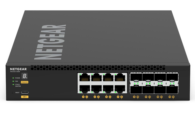 10G/5G/2.5G/1Gポート×8、10G SFP+スロット×8 フルマネージスイッチ M4350-8X8F