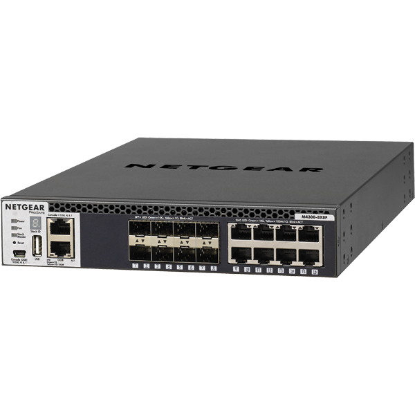 M4300-8X8F 10GBASE-T 8ポート + 10G SFP+ 8スロット Layer3マネージスイッチ（スタッカブル） 【ライフタイムハードウェア保証】