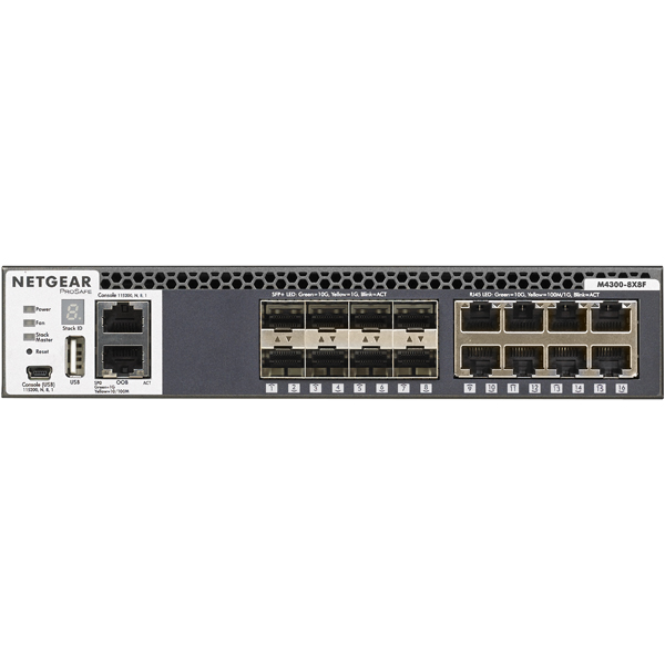 M4300-8X8F 10GBASE-T 8ポート + 10G SFP+ 8スロット Layer3マネージスイッチ（スタッカブル） 【ライフタイムハードウェア保証】