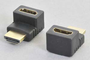 HDMI中継アダプタ タイプAオス-タイプAメス 垂直L型（上向き）