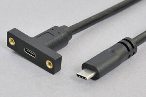 パネルマウント USB3.1ケーブル 1.0m Cオス-パネルマウントCメス