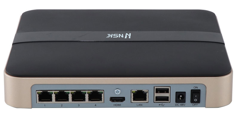 ネットワークビデオレコーダー(4CH/POE/H.265/HDD1TB×1/4K出力/8MP録画/ONVIF/AI機能/最大HDD10TB対応)