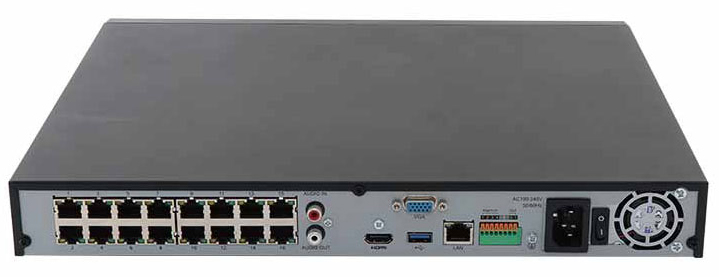 ネットワークビデオレコーダー（16CH/POE/H.265/HDD4TB×1/4K出力/8MP録画/ONVIF/AI機能/最大HDD20TB対応）