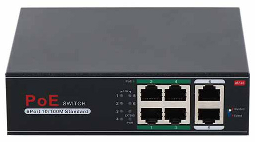 POEスイッチングハブ(4CH/POE/長距離伝送/雷サージ)