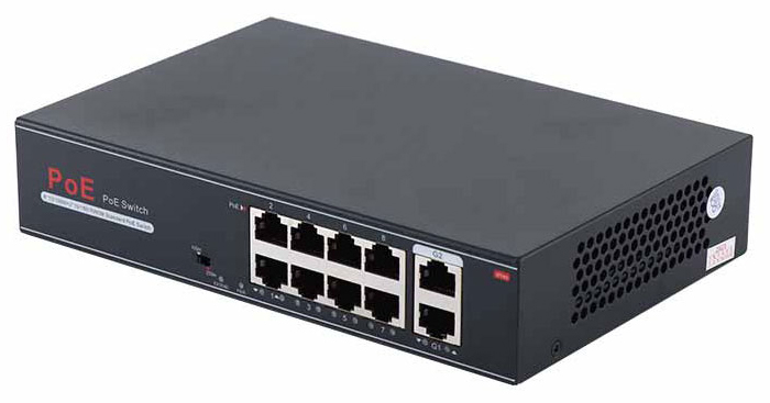 POEスイッチングハブ（8CH/POE/長距離伝送/雷サージ）