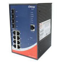 産業用12ポート管理型ギガPoEイーサネットスイッチ 10/100/1000Base-T(X) P.S.E.×8、100/1000Base-X. SFPx4 IP30準拠