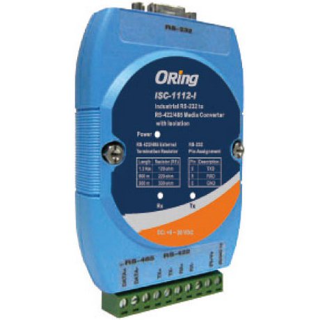 産業用メディアコンバータ シリアル変換 RS232-422/485 1ポート 絶縁対応 DC入力