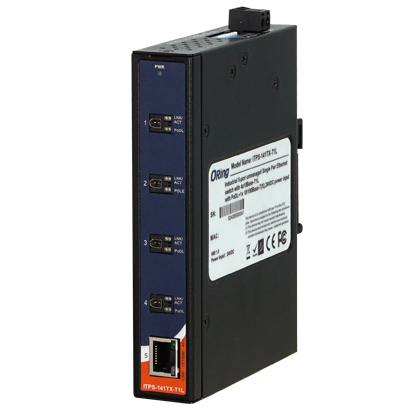 産業用非管理型4+1ポートイーサネットスイッチ DINレールマウント対応