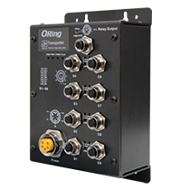 鉄道向けEN50155準拠 非管理型8ポートイーサネットスイッチ DC110V入力 バイパス機能搭載