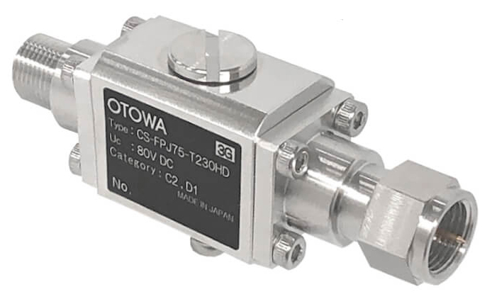 4K・8K対応TV同軸ケーブル用SPD/プラグ-ジャック