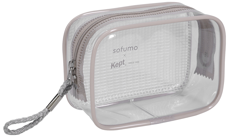 MOTTERU Keptコラボガジェットーポーチ(127*56*83mm) ラテグレージュ 製品サイズ約127(W)×56(D)×83(H)mm