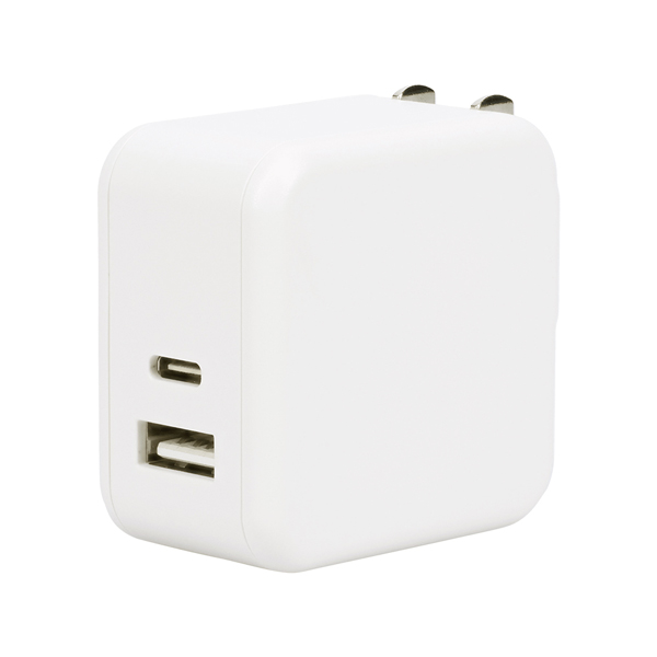 MOTTERU AC充電器 PD35W USB-C 1ポート USB-A 1ポート 折りたたみ式プラグ 急速充電 PSE適合製品 全7色 2年保証 エアリーホワイト 製品サイズ約30(W)×49(D)×49(H)mm