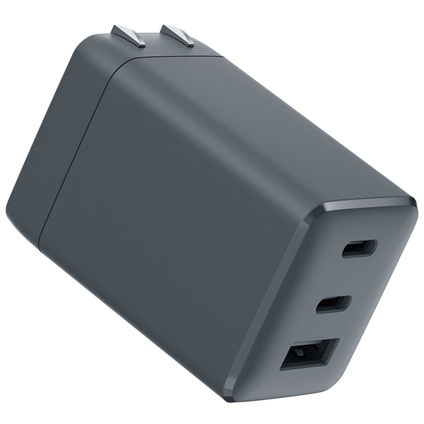 MOT AC充電器 PD67W USB-Cx2 USB-Ax1 折りたたみプラグ スモーキーブラック 製品サイズ約31.5(W)×56.5(D)×38(H)mm